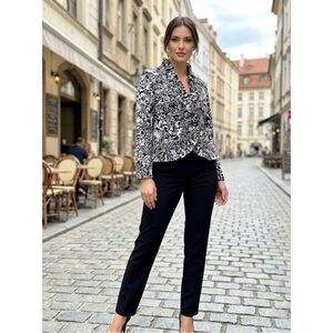 Cato Black and White Women's Top